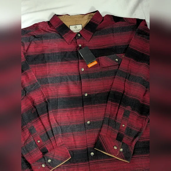 4XLT Men Flannel Shirt,  Long Sleeve Button Down 100% Cotton - Picture 2 of 10
